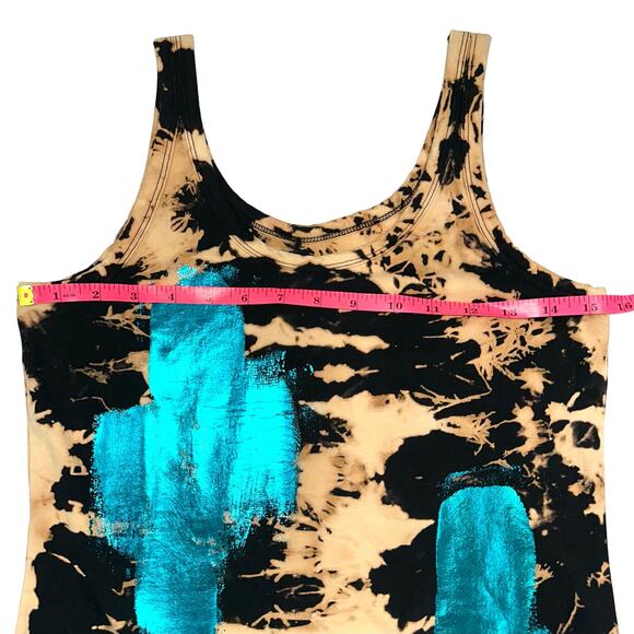 Germanier Paris Hand Dyed & Metallic Painted Bodycon Mini Tank Dress Size US 6 - Picture 11 of 15